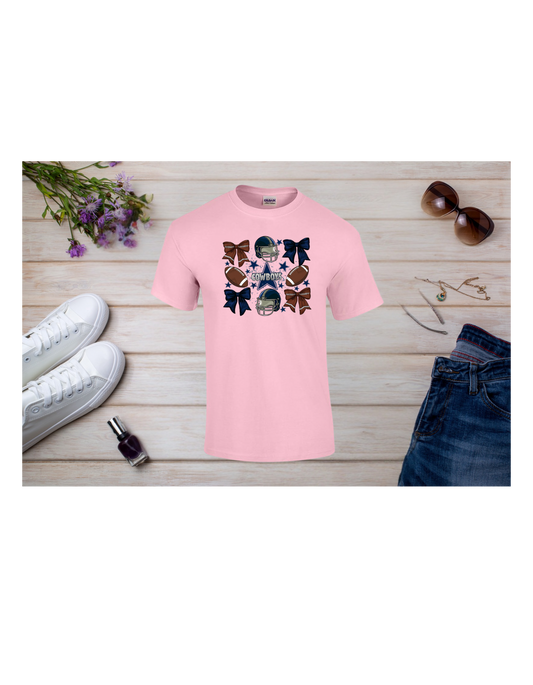 Coquette - Bow and football Graphic T-Shirt