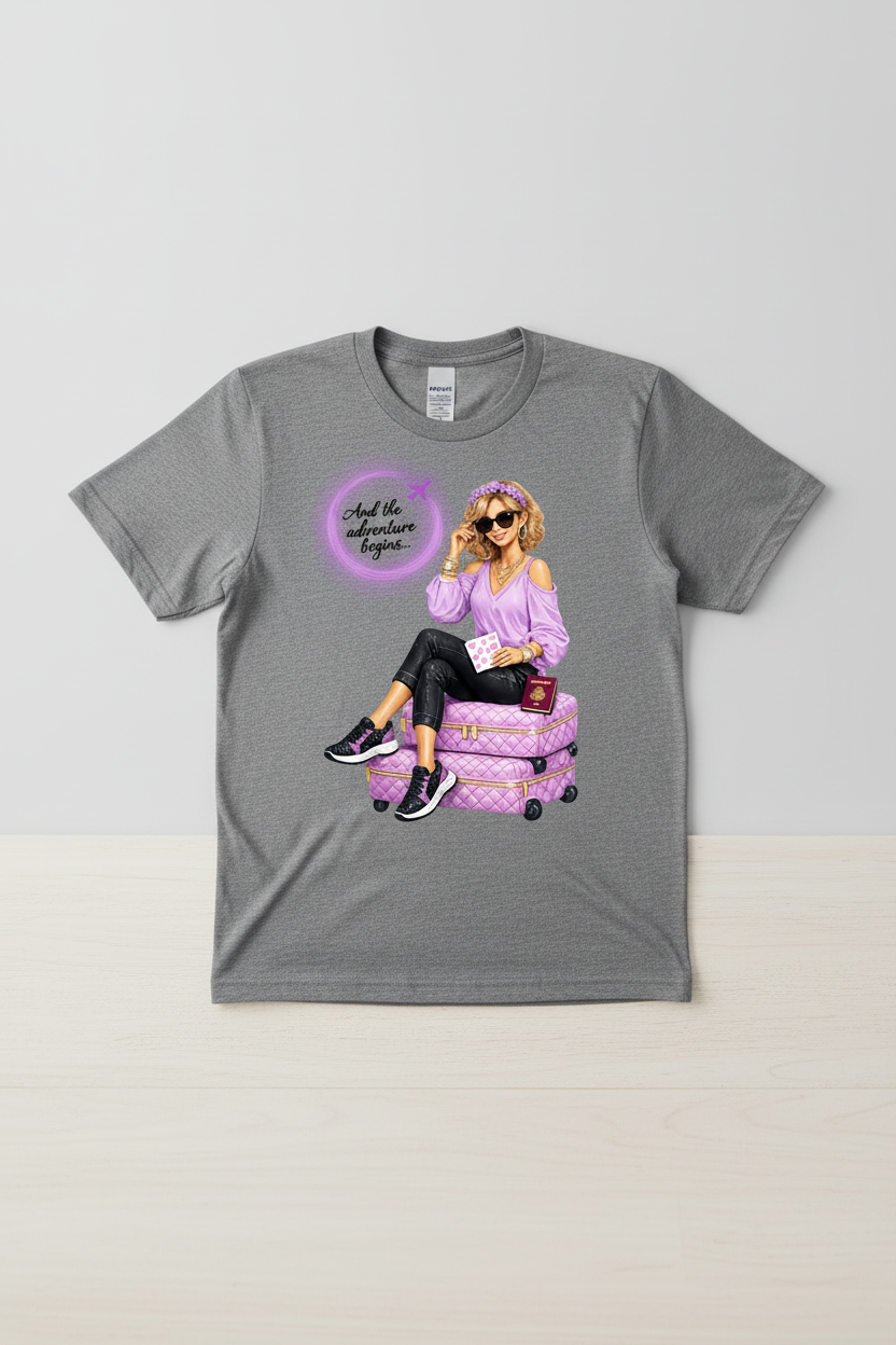 And the Adventures Begin T-Shirt Mockup