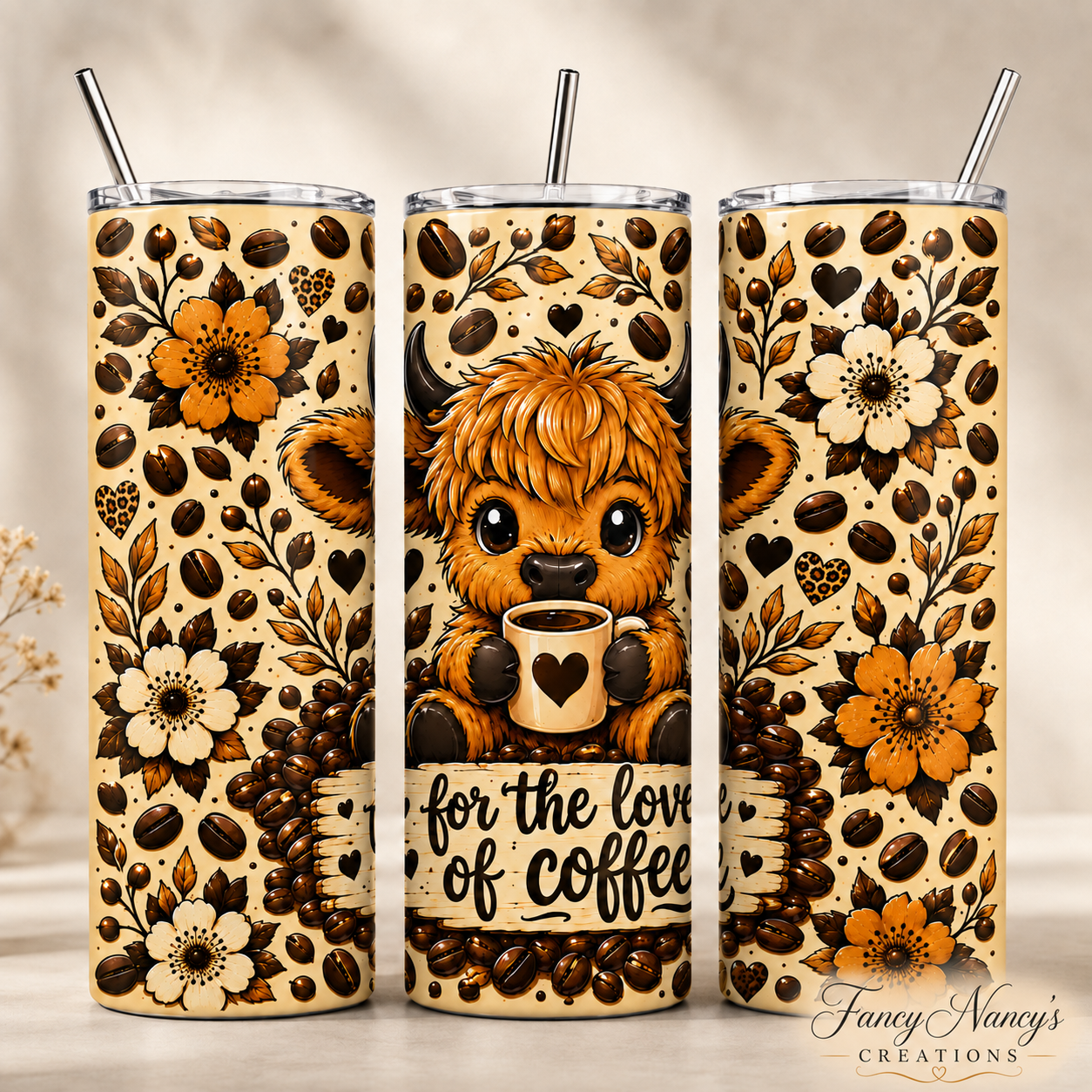 For the Love of Coffee | 20 oz Sublimation Tumbler