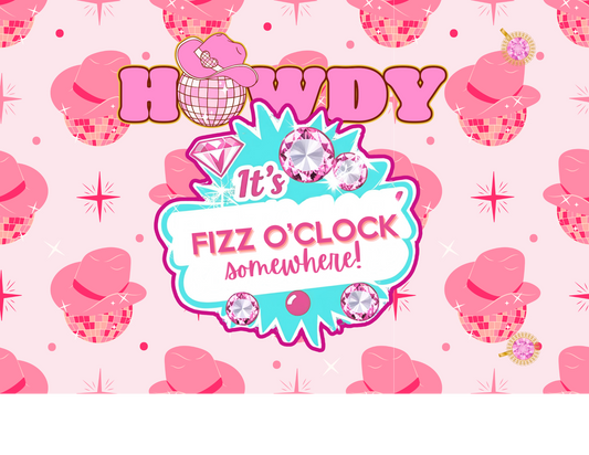 ✨ Fizz O’Clock Tumbler – Disco Cowgirl Edition (20 oz Sublimation Tumbler with straw)