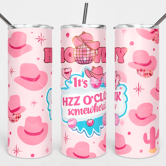 ✨ Fizz O’Clock Tumbler – Disco Cowgirl Edition (20 oz Sublimation Tumbler with straw)
