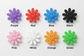 3D Daisy Smiley Face Straw Topper - All 8 Colors