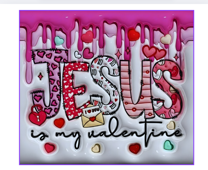 Jesus is My Valentine 20oz Skinny Tumbler | Faith-Inspired
