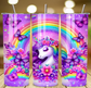 Magical Unicorn Rainbow 20oz Skinny Tumbler | Purple Butterflies