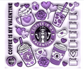 Coffee is My Valentine 20oz Skinny Tumbler | Purple