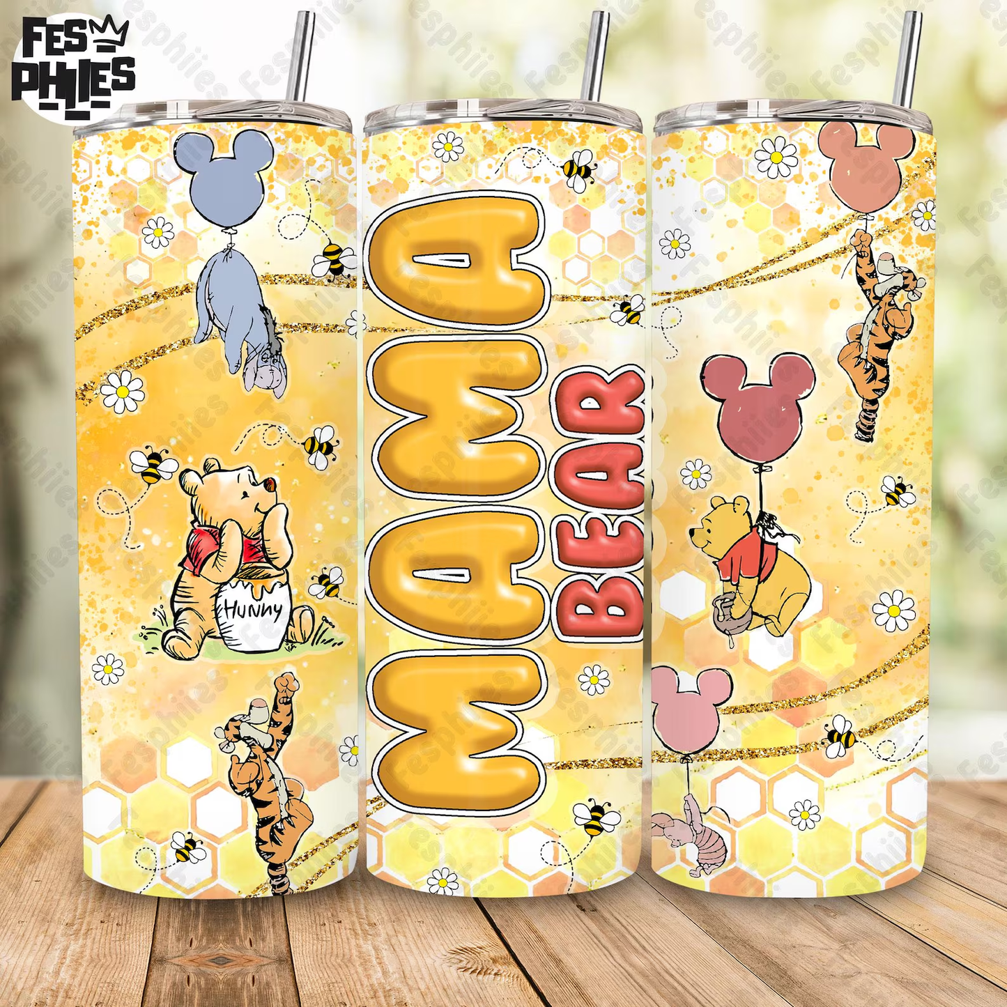 Mama Bear 20oz Skinny Tumbler | Winnie the Pooh Mother's Day Gift