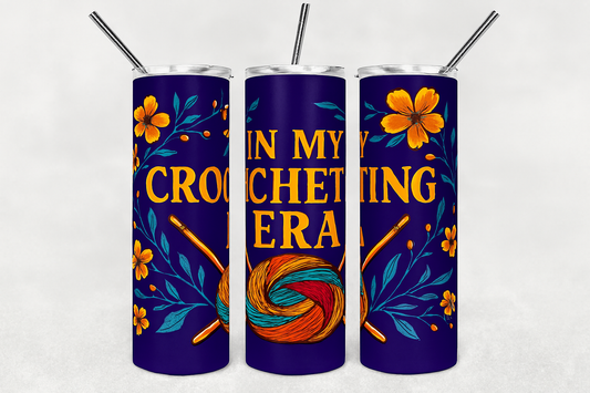 In My Crocheting Era Tumbler – Yarn Lover’s Edition (20 oz Sublimation Tumbler with straw)