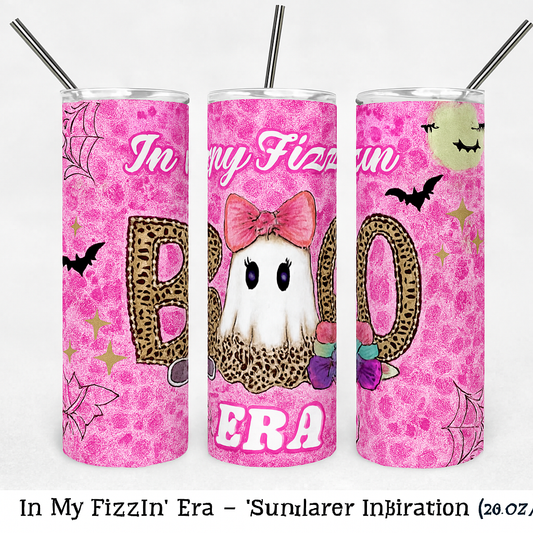 In My Fizzin’ BOO Era Tumbler – Pink Leopard Halloween Drop  (20 oz Sublimation Tumbler with straw)