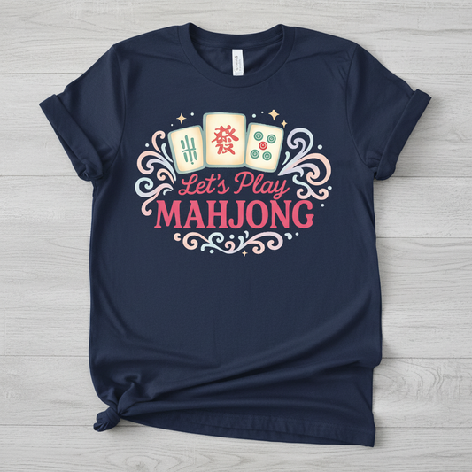 Let's Play Mahjong Navy Blue T-Shirt