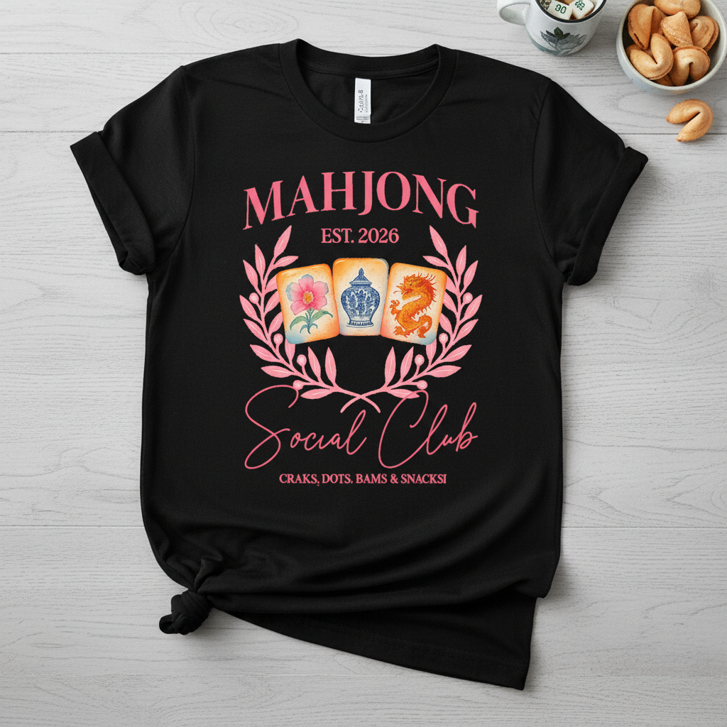 Mahjong Social Club T-Shirt Mockup