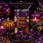 Spooky Sparkle Reveal 20 oz Sublimation Tumbler with purple glitter ghosts, cauldron, leopard pumpkins and gold jewel accents