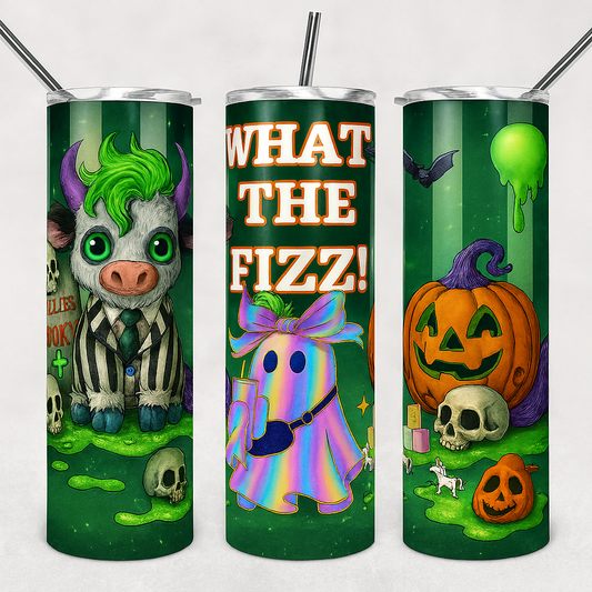 What the Fizz! Tumbler – Halloween Reveal Edition (20 oz Sublimation Tumbler with straw)
