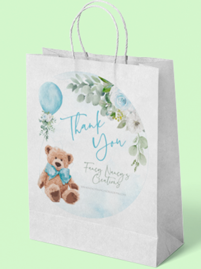 Teddy Bear Baby Shower Gift Bags- Personalized